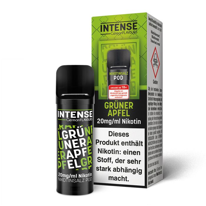 Grüner Apfel - Intense - POD Nikotinsalz Liquid - 2ml - 20mg