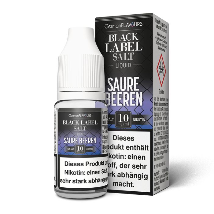 Saure Beeren - Black Label - Nikotinsalz Liquid - 10ml